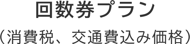 回数券プラン（消費税、交通費込み価格）